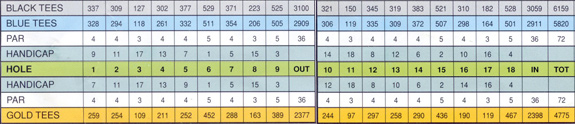 Tree Acres Scorecard