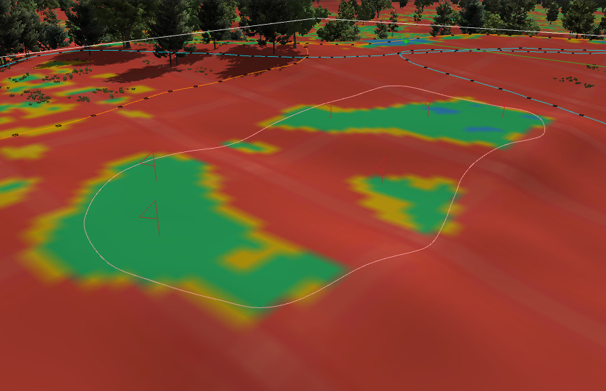 Slope Map of the 3rd Hole on The Sand Slopes